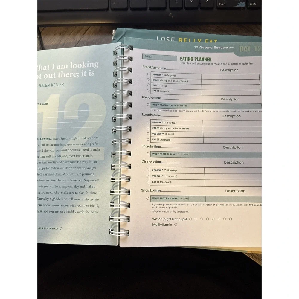 12 Second Sequence : Shrink Your Waist in 2 Weeks HB‎ And Spiral Journal New!